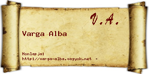 Varga Alba névjegykártya