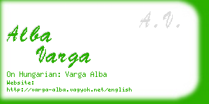 alba varga business card